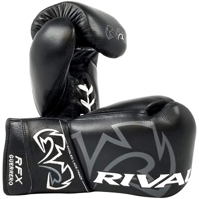 #ad Rival Boxing RFX Guerrero HDE F Pro Fight Lace Up Leather Boxing Gloves Black $199.95