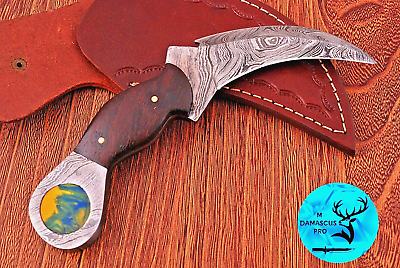 #ad Custom Made Damascus Karambit Hunting Knife Hand Forged Damascus Steel 1338 $27.50