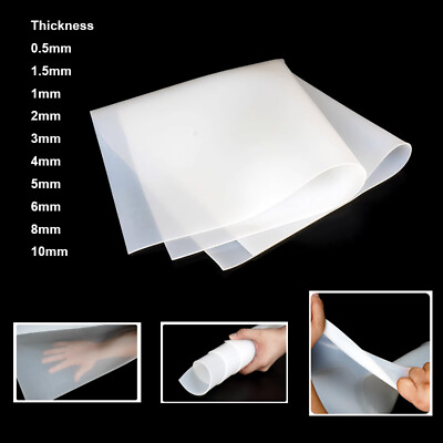 #ad White Silicone Rubber Sheet Plate Mat Thick 0.5 1 1.5 2 3 4 5 6 8 10mm High Temp $191.20