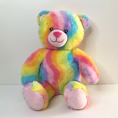 #ad Build A Bear Rainbow Bear 17quot; Plush Stuffed Animal Tie Dye Waves Brahms Lullaby $32.88