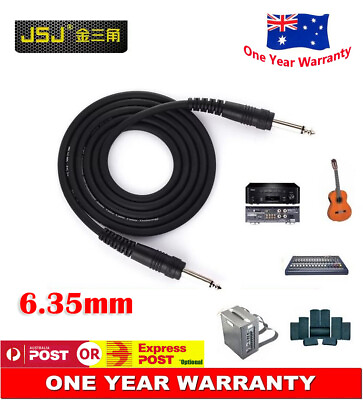 #ad JSJ 6.35mm Male Audio Plug Adapter Cable M M Guitar Speaker Connect Cord 10M 5M AU $34.65