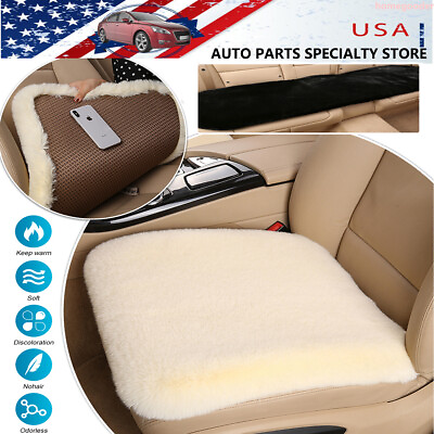 #ad Faux Sheepskin Car Seat Covers Winter Fur Front Seat Bottom Cushions for Honda $14.87