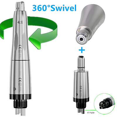 #ad #ad Dental 360° Swivel Hygiene Prophy Handpiece Air Motor 4 Hole amp; 4:1 Nose Cone $75.99