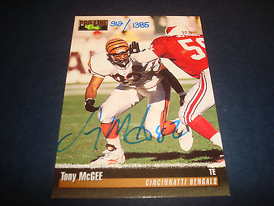 #ad Tony McGee Bengals Michigan 1995 NFL Pro Line Signed Certified Autograph A9 $14.99