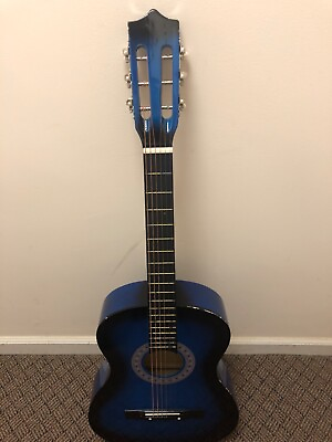 #ad ✨ Beginner 38quot; Blue Acoustic Guitar Starter Child with Case $30.00