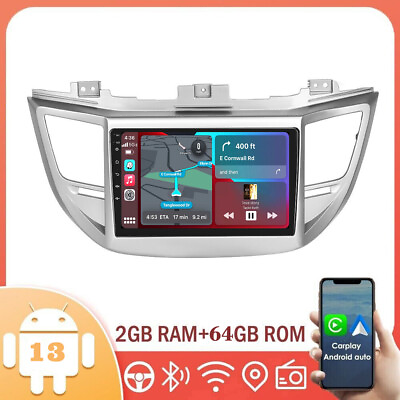 #ad Android 13 For Hyundai Tucson 2015 2019 Car Stereo Radio 64G GPS Navi Carplay $129.18