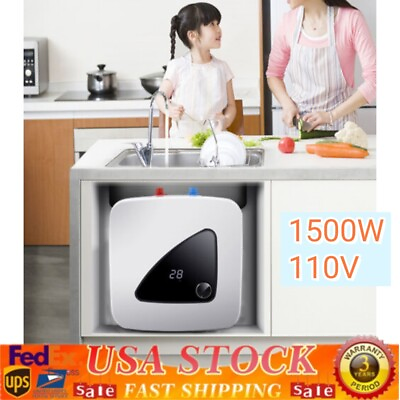#ad 1500W 110V Electric Storage Tank Water Heater Kitchen Bathroom Shower $67.83