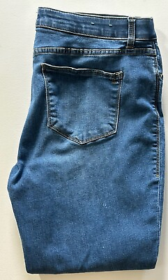 #ad LuLaroe Womens Skinny High Rise Jeans Size 34 Med Wash Blue Denim Distressed $18.99