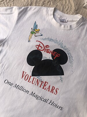 #ad VTG 90s Disney Crew Member Shirt Large VoluntEARS One Million Magical Hours Tee $5.00