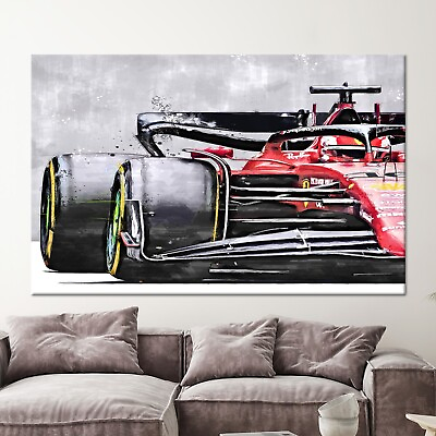 #ad Formula 1 Wall Art F1 Wall Decor Racing Car Art Red Wall Art Man Cave Wall $30.00