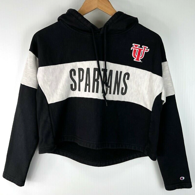#ad Tampa Spartans Hoodie Women Small Reverse Weave Crop UT Logo Champion Sweatshirt $61.57