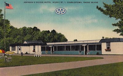 #ad #ad Postcard Johnson#x27;s Deluxe Motel Charlestown Rhode Island RI $20.00