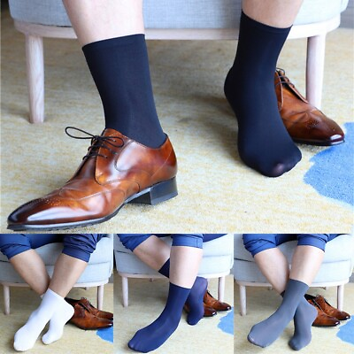 #ad 2022 New Socks 1 Pairs Silk Silky Formal Gifts For Man Men Stockings Suit $7.61