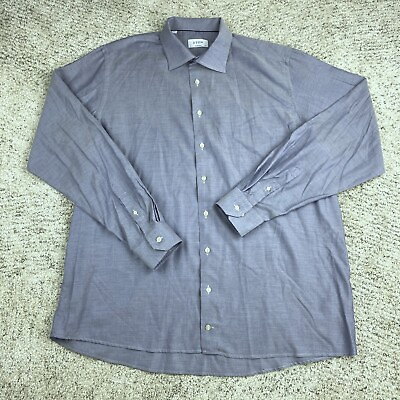 #ad Eton Shirt Mens 18.5 47 Contemporary Blue Dress Button Long Sleeve Collared EUC $48.89