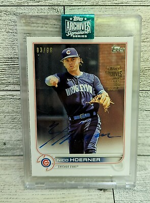 #ad 2024 Topps Archives Nico Hoerner Signature Series 99 Chicago Cubs $22.99
