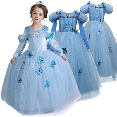 #ad Princess Girl Dress Children Xmas Party Costume Clothes Fantasy Kids Dress Up $25.52