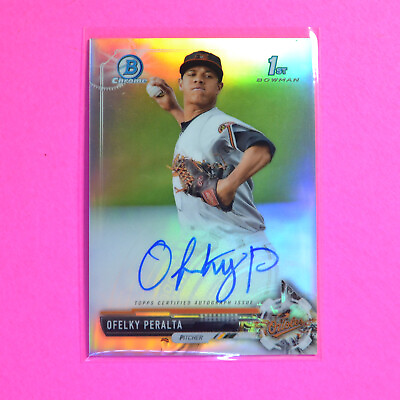 #ad 2017 Bowman Chrome Prospect Refractor 1st RC #CPAOP Ofelky Peralta Auto #d 499 $3.99