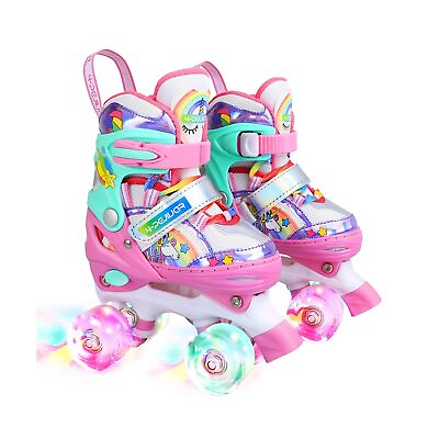 #ad Rainbow Unicorn Kids Roller Skates for Girls Boys Toddler Ages 3 64 Pejiijar... $93.32