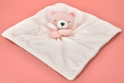 #ad Carters Just One You Pink Sleeping Bear Stripes White Security Blanket Lovey EUC $19.99