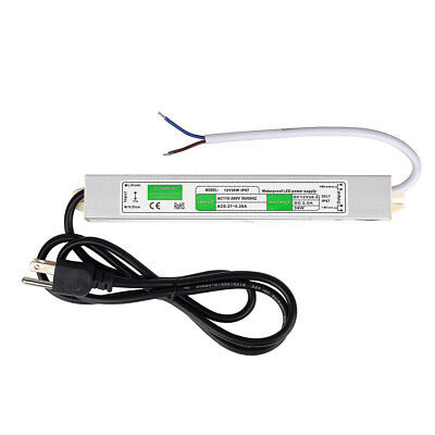 #ad 12V LED Driver IP67 Waterproof LED Power Supply Output DC 30W 2.5Amp Transformer $16.99