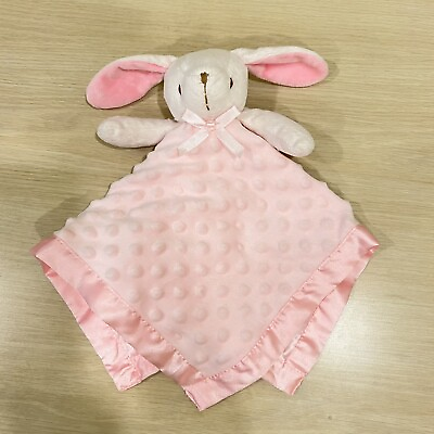 #ad Baby Lovey Pink Bunny Minky Dot Satin Girl#x27;s Blanket Plush Rabbit Pro Goleem $15.50