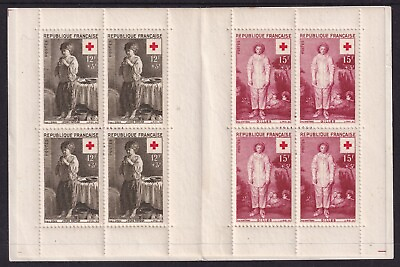 #ad FRANCE 1956 Red cross 8 pane booklet yv. bk2005 cv. €90 AU $17.50