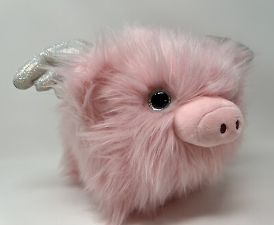 #ad Justice Flying Winged Pig Plush Stuffed Animal Soft Kellytoy 2017 Pink Fluffy $18.40