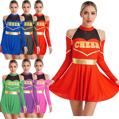 #ad Womens Cheerleading High School Dress Role Cosplay Costumes Ladies Uniform Sexy $18.79