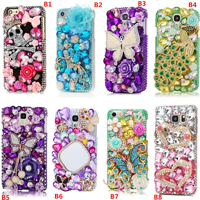 #ad 3D Bling Diamonds Soft Cover Case For Various Cell Phones amp; Crystals wrist strap $10.99