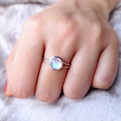 #ad Natural Moonstone Ring 925 Sterling Silver Handmade Ring Engagement Ring HM782 $10.70
