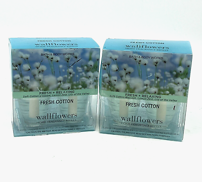 #ad Bath amp; Body Works Fresh Cotton Wallflowers Refills 0.8oz 4 pack DAMAGED $18.99