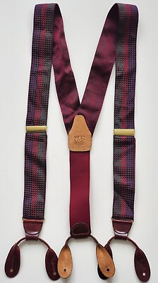 #ad Jos A. Bank Geometric Multicolored Silk suspenders. $65.00