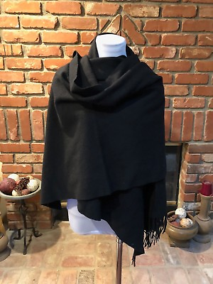 #ad BoHo CHIC Super Large 90 x 29 Black Versatile Fringe åçScarf Wrap Shawl Cover $58.80