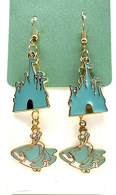 #ad Unique Handmade Disney Cinderella Castle Earrings $8.00