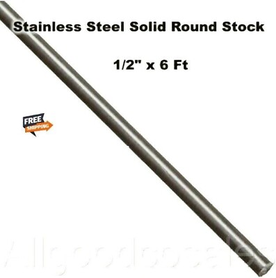 #ad Stainless Steel Round Rod 1 2quot; x 6 Feet 416 Unpolished Solid Stock 72quot; Length $33.75