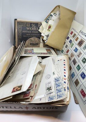 #ad Early Vintage Stamp Collection Including Booklet Envelopes Loose hinged used $175.00