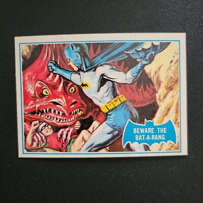 #ad 1966 TOPPS BATMAN Blue Bat #38B quot;Beware Batarangquot; Riddler Puzzle 1989 reissue $4.06
