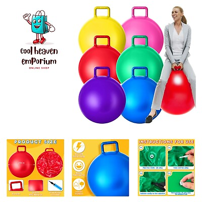 #ad 6 Pcs Hopper Ball Jumping Hopping Inflatable Ball Bouncing Ball with Handle a... $79.99