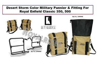 #ad Royal Enfield DESERT STORM COLOR MILITARY PANNIER amp; FITTINGquot; FOR CLASSIC 350500 C $170.22