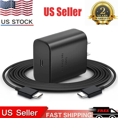 #ad 45W Type USB C Super Fast Wall Charger 6ft Cable for Samsung Galaxy S23 S22 S21 $3.99