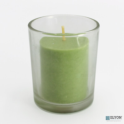 #ad 18 Green Colored Unscented Wax Votive Candle in Glass Holder 24 Hours Burn Time $44.86