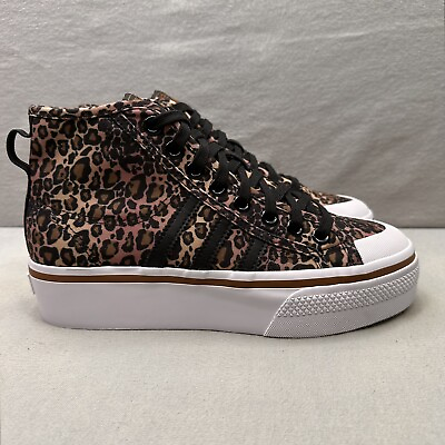 #ad adidas Nizza Platform Mid Womens Size 7.5 Shoes Black Leopard Fashion Sneakers $79.00