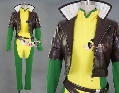 #ad X men X men Rogue brown leather jacket Costume cosplay anime full set $44.65