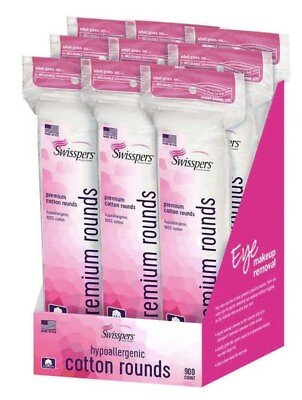 #ad Swisspers Premium Hypoallergenic Cotton Rounds 900 count For Cleansing Makeup $34.99