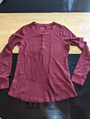 #ad Womens natural reflections red long sleeve shirt sz m $14.98