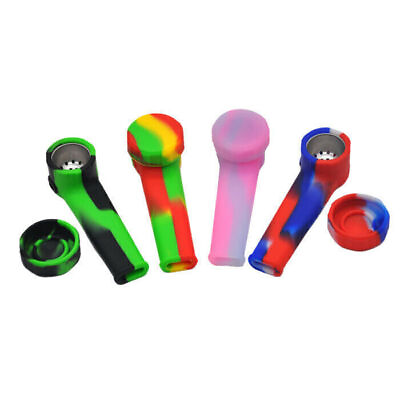 #ad NEW US Portable Silicone Rubber Pipe with Screen and Lid Random $8.55