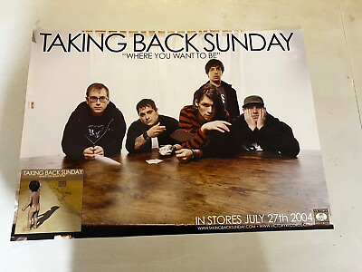 #ad Taking Back Sunday 2004 Where You Want To Be Album Promo Poster 25x18 Rare Emo $24.99