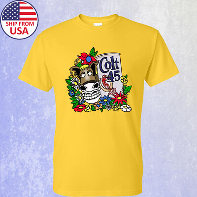 #ad Colt 45 Donkey Jeff Spicoli Men#x27;s Yellow T shirt Size S 5XL $13.49