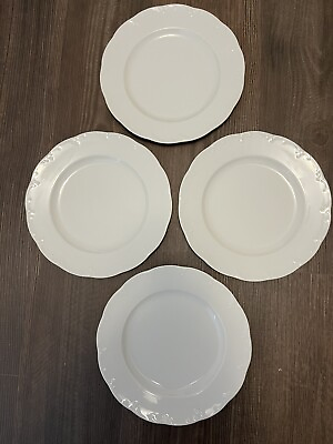 #ad ROSENTHAL MONBIJOU ALL WHITE CLASSIC CHINA DINNER PLATES 4 $60.00 $60.00