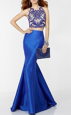 #ad 2 Piece Brand New Sexy Blue Mermaid Prom Pageant Evening $169.00